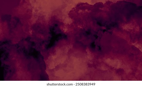 Ein atemberaubender Nebel mit leuchtenden Farbtönen in Rosa, Lila und Blau, roter Rauchnebel auf schwarzem Hintergrund für Werbung und Tapeten.	