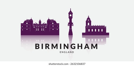 The breathtaking silhouette of the Birmingham City skyline stands proudly in England