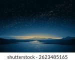 Breathtaking starry night at river