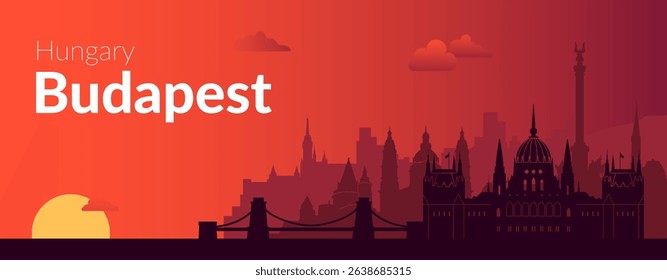 The breathtaking Sunset Skyline of Budapest, Hungary is truly a sight to behold at dusk