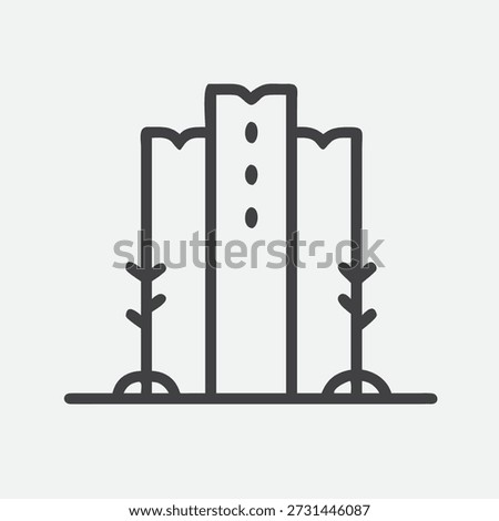 Breathtaking Vertical Forest Skyscraper Icon in Sustainable Architectural Line Art.