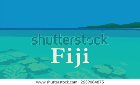 A breathtaking view of Fiji’s coral coast, where the crystal-clear waters meet the vibrant coral reefs, offering a glimpse into a tropical paradise with idyllic beaches and pristine nature