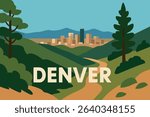 A breathtaking view of Denver’s skyline from a mountain trail, showing the expansive city below framed by the rugged beauty of the Rocky Mountains.