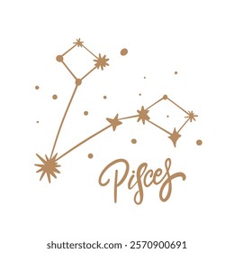 A breathtakingly beautiful illustration of the Pisces constellation showcasing a truly stunning star design