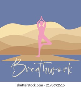 Ilustración del vector conceptual del breathwork en un entorno tranquilo