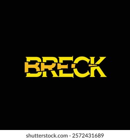 Breck or  Black  name design  with black background . 