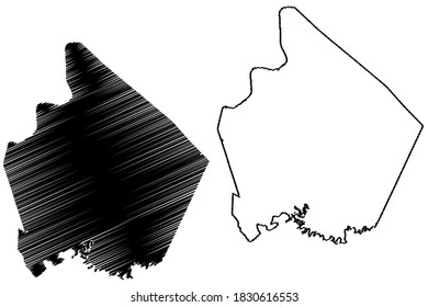 Breckinridge County, Kentucky (U.S. county, United States of America, USA, U.S., US) map vector illustration, scribble sketch Breckinridge map