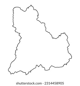 Mapa de Btemonckshire, distrito de Gales. Ilustración vectorial.
