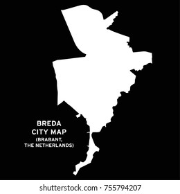 Breda, Brabant, The Netherlands city map vector