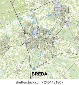 Breda, Netherlands Poster map art