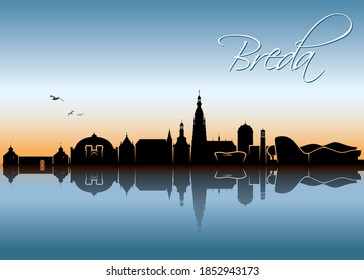 Breda skyline Netherlands cityscape vector illustration