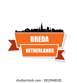 Breda skyline Netherlands cityscape vector illustration