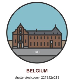 Bree. Cities and towns in Belgium. Flat landmark