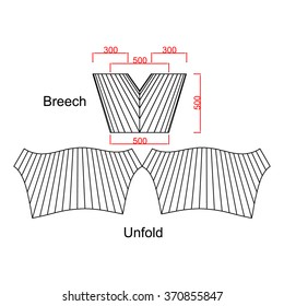 Breech geometric part unfold with dimension- you can enlarge and shrink