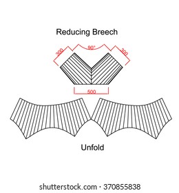 Breech reducing geometric part unfold with dimension- you can enlarge and shrink