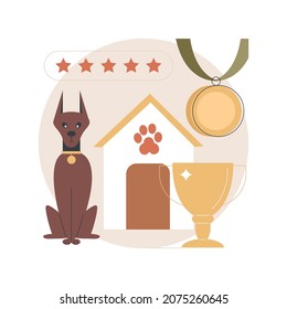 Breed club abstract concept vector illustration. Canine breed show, top dog standard, buy purebred pet, professional training service, feline club, kennel association member abstract metaphor.