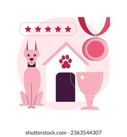 Breed club abstract concept vector illustration. Canine breed show, top dog standard, buy purebred pet, professional training service, feline club, kennel association member abstract metaphor.