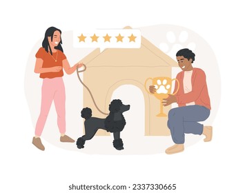 Breed club isolated concept vector illustration. Canine breed show, top dog standard, buy purebred pet, professional training service, feline club, kennel association member vector concept.