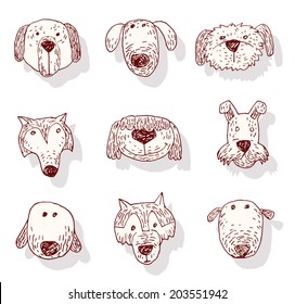 Breed dog collection icon, vector.