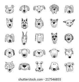 Breed dog collection icon, vector.