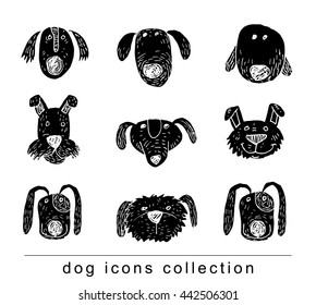 Breed dog collection icon, vector. black