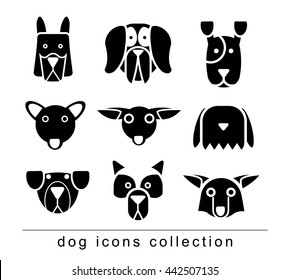 Breed dog collection icon, vector. black