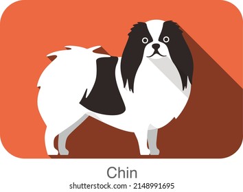Breed dog standing on the ground, side, face forward, dog cartoon image