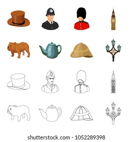 breed dog, teapot, brewer .England country set collection icons in cartoon,outline style vector symbol stock illustration web.