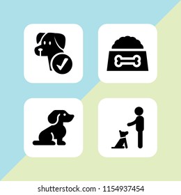 breed icon. 4 breed set with dog vector icons for web and mobile app