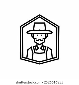 Breeder or farmer Logo design, person with a hat vector illustration 