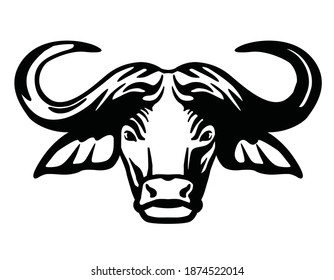 Breeding cattle. head of a bull. vector sketch on white background