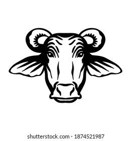 Breeding cattle. head of a cow. vector sketch on white background