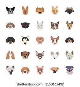 Breeds of Dogs Flat Icons 