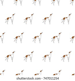 Breeds of dogs, Greyhound. Seamless pattern. Minimalism. Dog is a symbol of 2018 on the Chinese calendar. Vector illustration