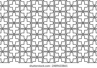 Breeze block pattern, concrete breeze block repeating abstract background, simple geometric pattern, vector illustration for fabric, wrapping and wallpaper