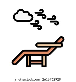 Breeze outline color, mini illustration icon, related to relaxation, spa, wellness and more. Vector EPS 10 for modern concept, print, UI, UX kit, web and app development