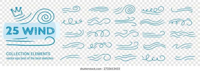 Ícone de velocidade da brisa como um rabisco de vento com redemoinho e linhas de fluxo. Adesivos animados para aplicativos de mensagens com um rabisco de brisa de vento em movimento.