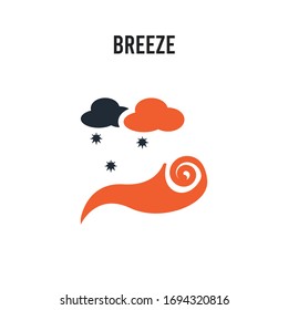 Breeze vector icon on white background. Red and black colored Breeze icon. Simple element illustration sign symbol EPS