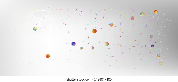 Breezy space and signs confetti. Background color. Professional colorific illustration. Ultra Wide background texture. Colorful breezy abstraction. White neutral main theme.