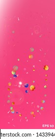 Breezy space and signs confetti. Background color. Professional colorific illustration. Great - new portrait Ultra Wide backgrounds. Colorful new abstraction. Magenta color theme.