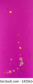 Breezy space and signs confetti. Creative colorific illustration. Background colorful. Abstract Ultra Wide portrait background picture. Colorful crisp abstraction. Magenta color theme.