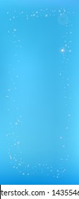 Breezy space and signs confetti. Creative colorific illustration. Background colorful. Light Ultra Wide portrait background. Colorful recent abstraction. Blue colored theme.