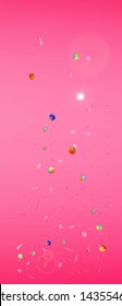 Breezy space and signs confetti. Creative colorific illustration. Background bright. Remarkable Ultra Wide universe background. Colorful clear abstraction. Magenta color theme.