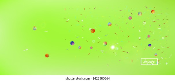 Breezy space and signs confetti. Liquid colorific illustration. Background blur. Colorful great space Ultra Wide background. Colorful pristine abstraction. Lime main theme.