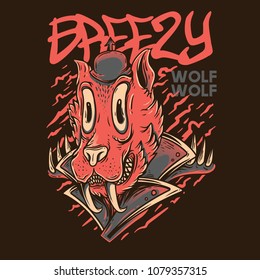 Breezy Wolf Illustration