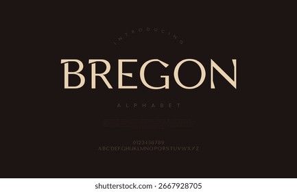 Bregon Elegant Modern Serif Display Alphabet Typeface Branding Font