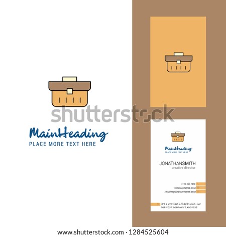 Breifcase  Creative Logo and business card. vertical Design Vector