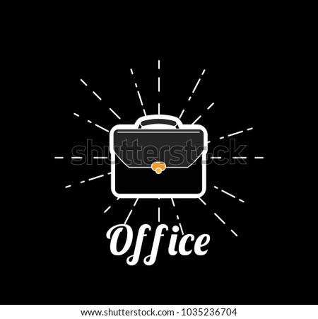 Breifcase isolated. Business card, vector illustration.