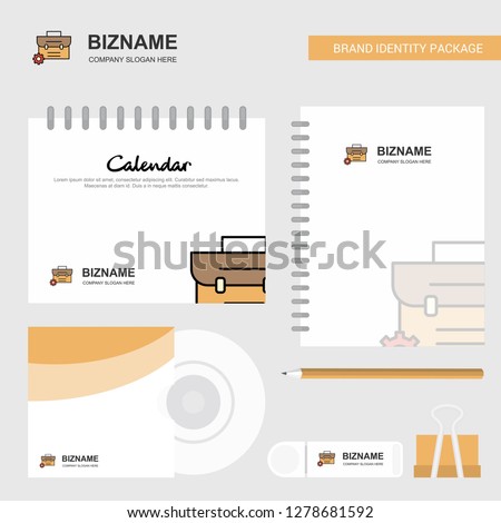 Breifcase  Logo, Calendar Template, CD Cover, Diary and USB Brand Stationary Package Design Vector Template