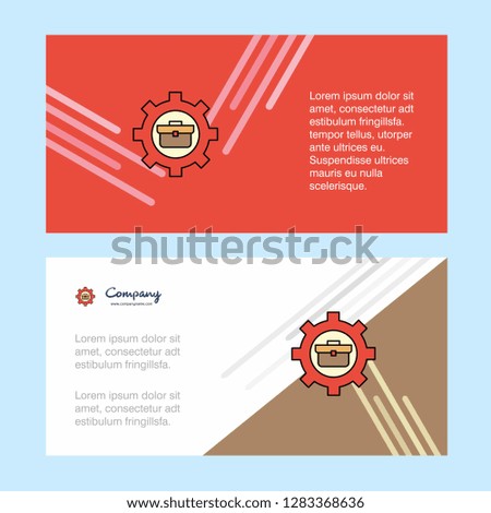 Breifcase setting  abstract corporate business banner template, horizontal advertising business banner.
